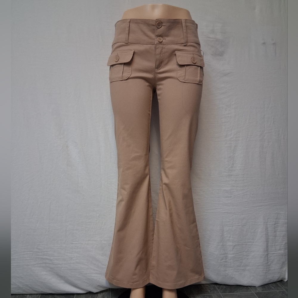 Wild Fable New Beige Flare Pants with Pocket Details Size 4